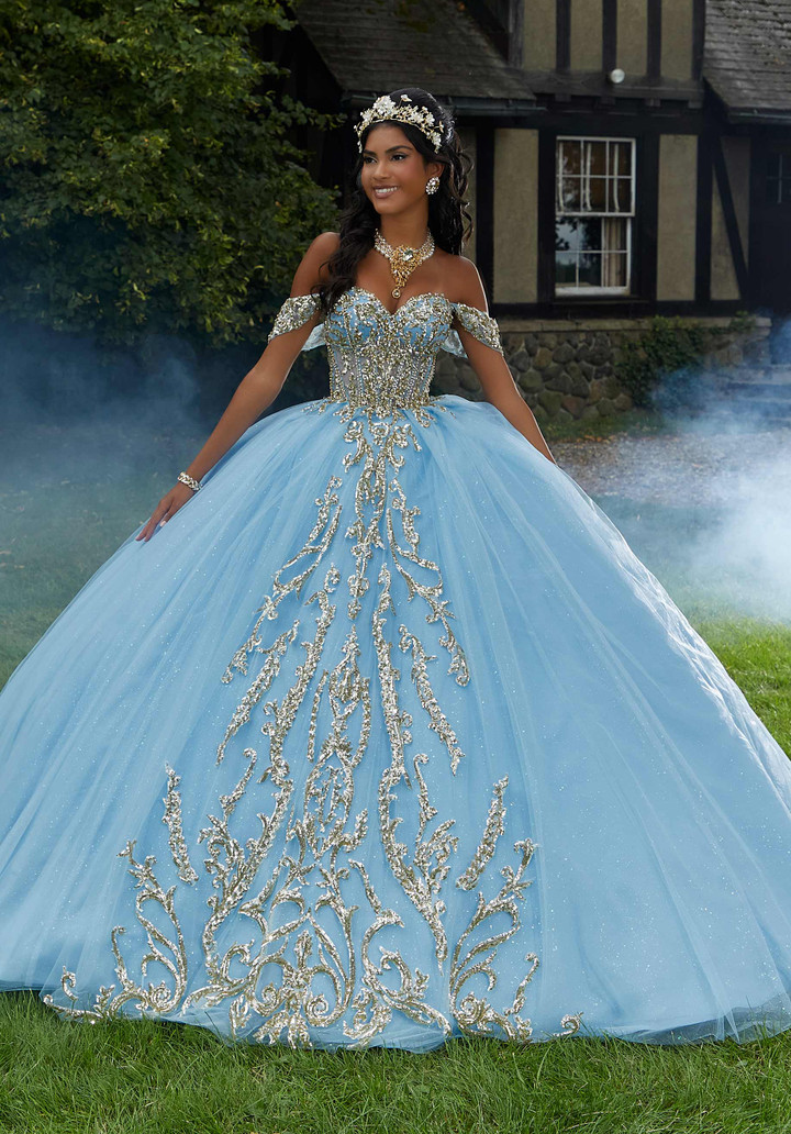 Morilee 89458 Crystal Beaded Off Shoulder Quinceañera Dress
