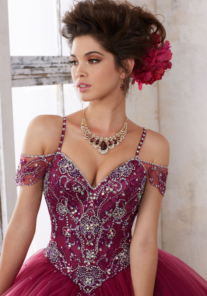 Morilee 89135 Off Shoulder Short Sleeves Quinceañera Dress