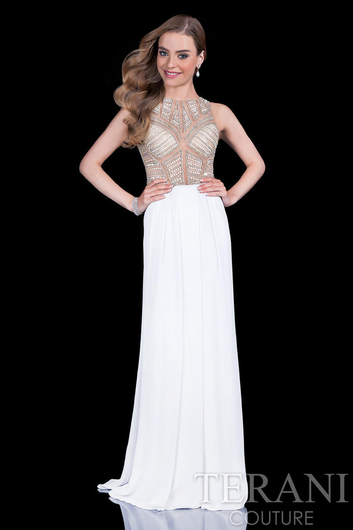Terani Couture 1615P1294A Embellished Sleeveless Long Gown