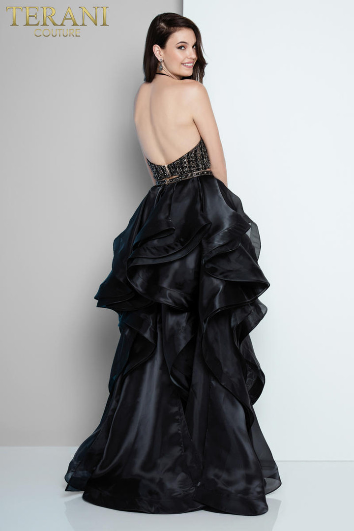 Terani Couture 1811P5703 Organza Beaded Two Piece Dress