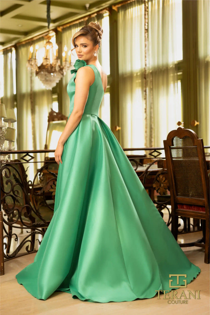 Terani Couture 242E3110 Stretch Mikado One Shoulder Dress