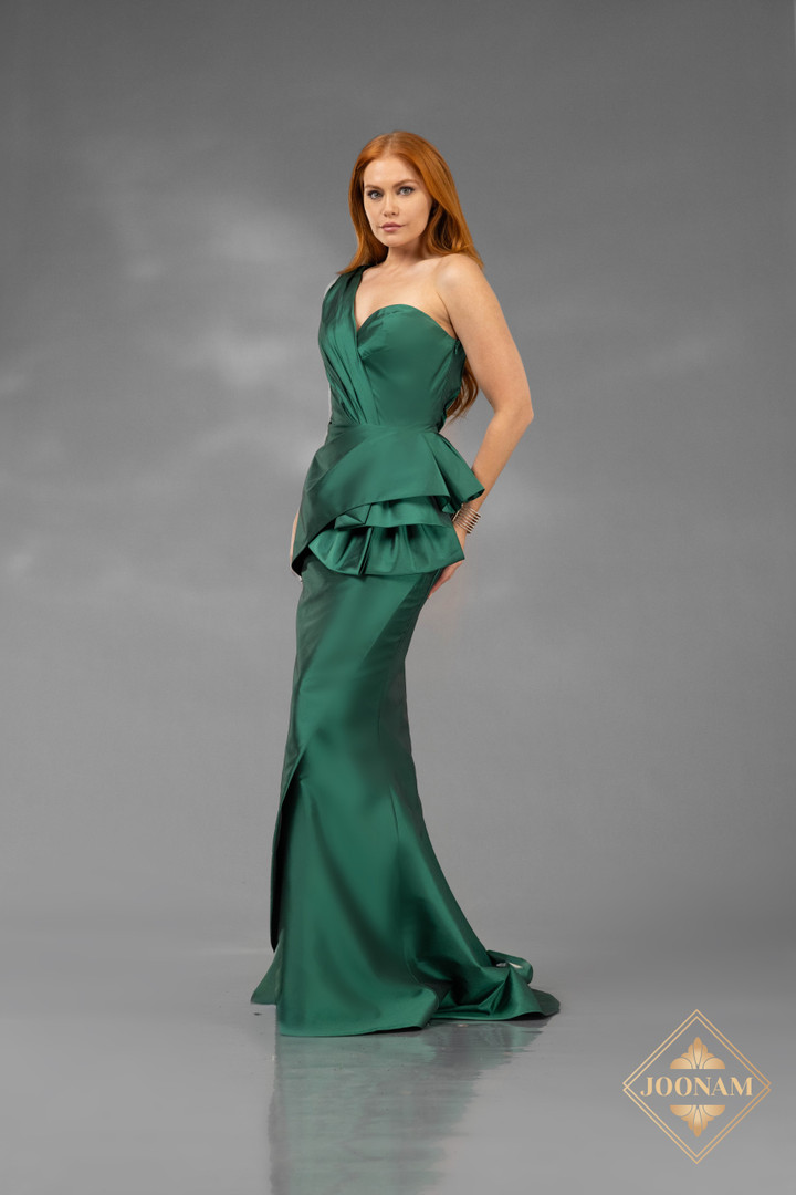 Terani Couture J2859 Tafetta One Shoulder Mermaid Long Dress