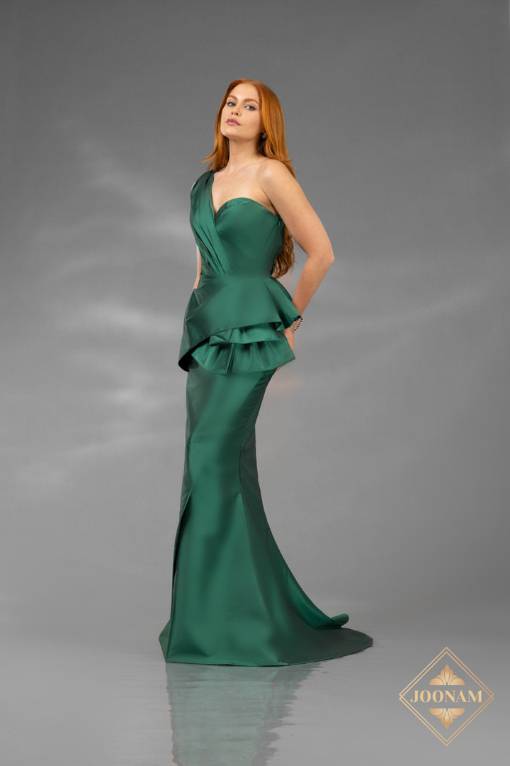 Terani Couture J2859 Tafetta One Shoulder Mermaid Long Dress