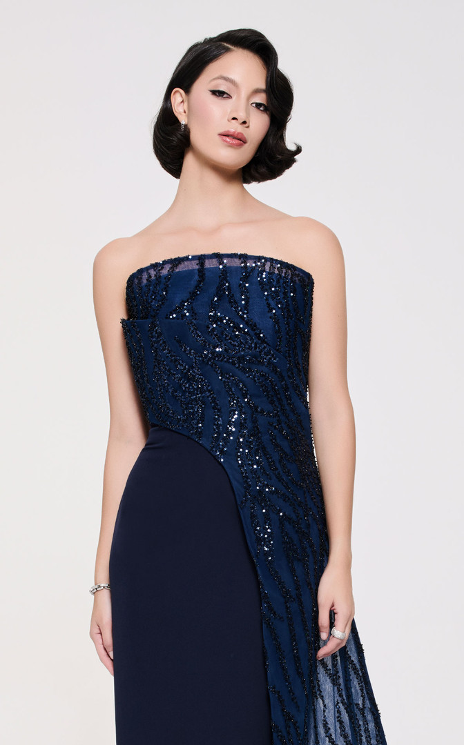 MNM Couture B1116 Off-shoulder Sleeveless Open Back Dress