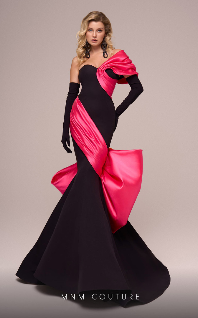 MNM Couture F02883 Rayon Crepe One-Shoulder Sleeveless Dress