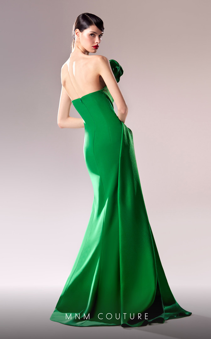 MNM Couture G1621 Satin Crepe Strapless Sleeveless Dress