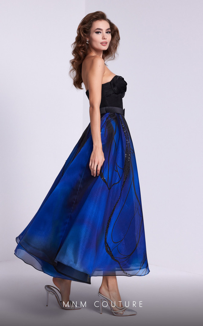 MNM Couture N0581 Organza Sweetheart Strapless A-Line Dress