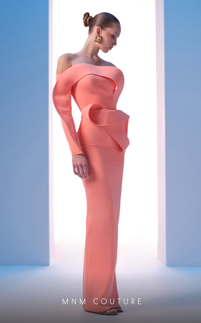 MNM Couture N0618 Strapless Off-shoulder Sleeve Fitted Dress