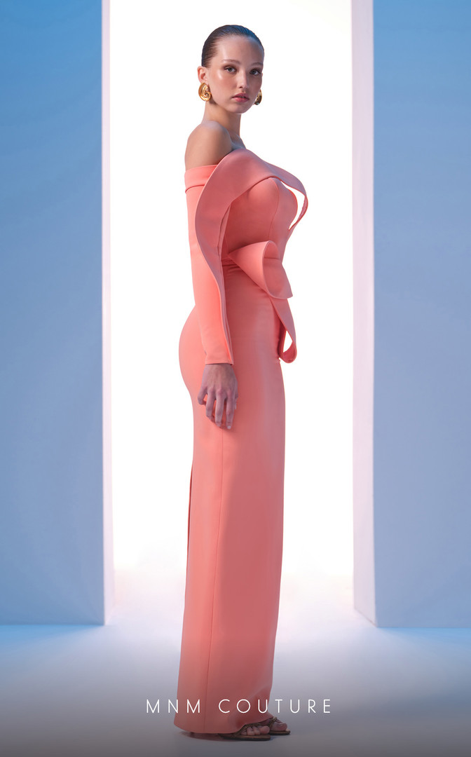 MNM Couture N0618 Strapless Off-shoulder Sleeve Fitted Dress