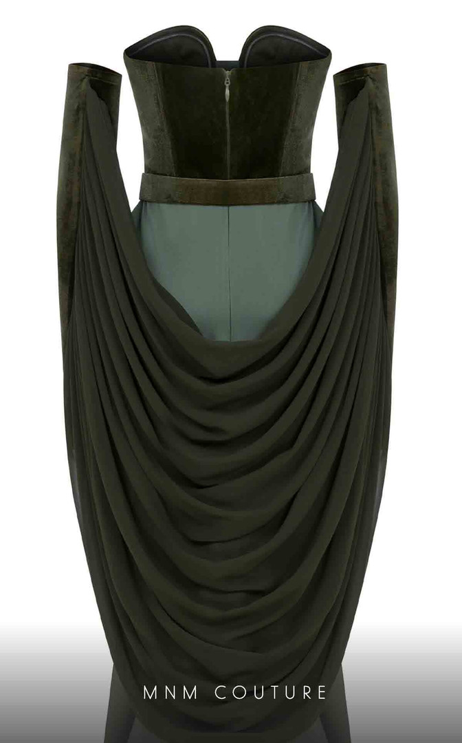 MNM Couture N0634 Velvet Satin Sweetheart Strapless Dress