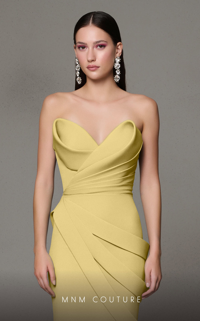 MNM Couture N0637 Crepe Sweetheart Neck Strapless Long Dress