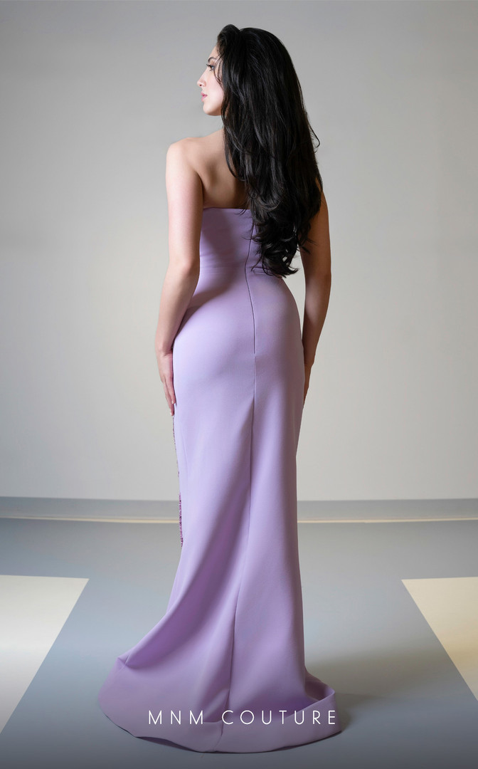 MNM Couture V07512 Sequin Embroidery Strapless Long Dress