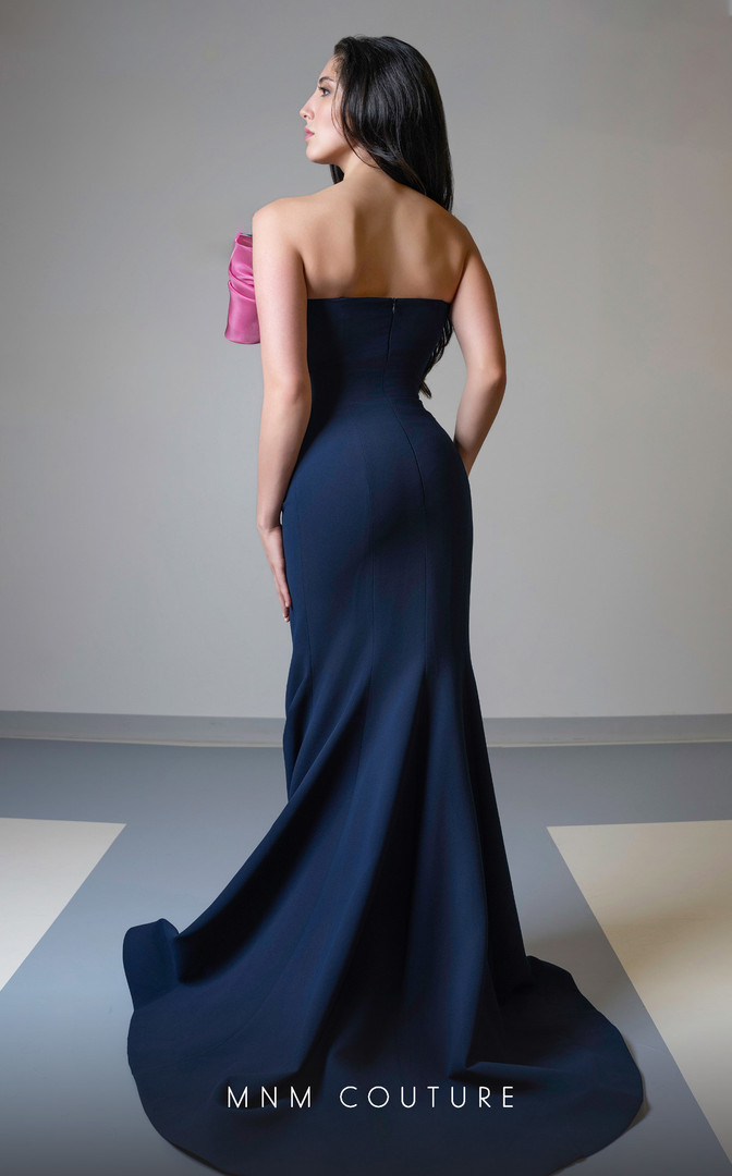 MNM Couture V07514 Crepe Sweetheart Neck Strapless Dress