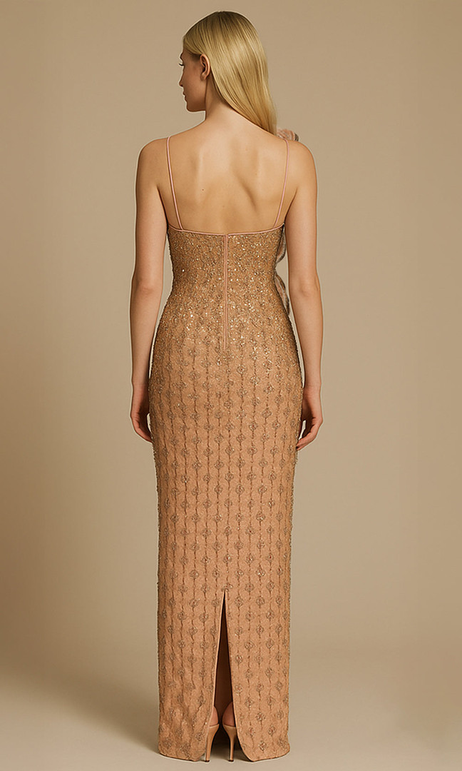 Terani Couture 252GL5228 Beaded Scoop Neck Sleeveless Dress