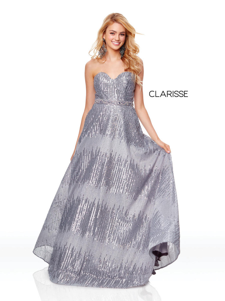 Clarisse 3714 Sequins Sweetheart Neckline Strapless Dress