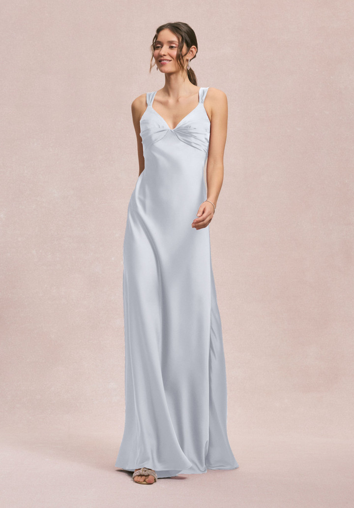 Morilee Bridesmaids 31245 Luxe Satin V-neck Sleeveless Dress
