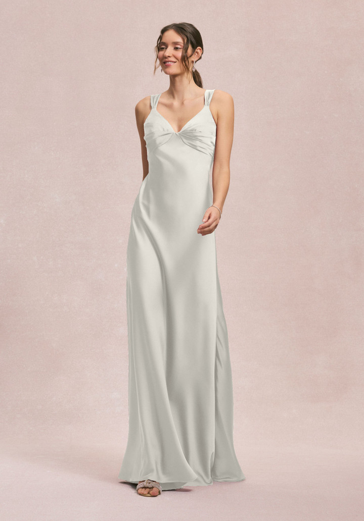 Morilee Bridesmaids 31245 Luxe Satin V-neck Sleeveless Dress