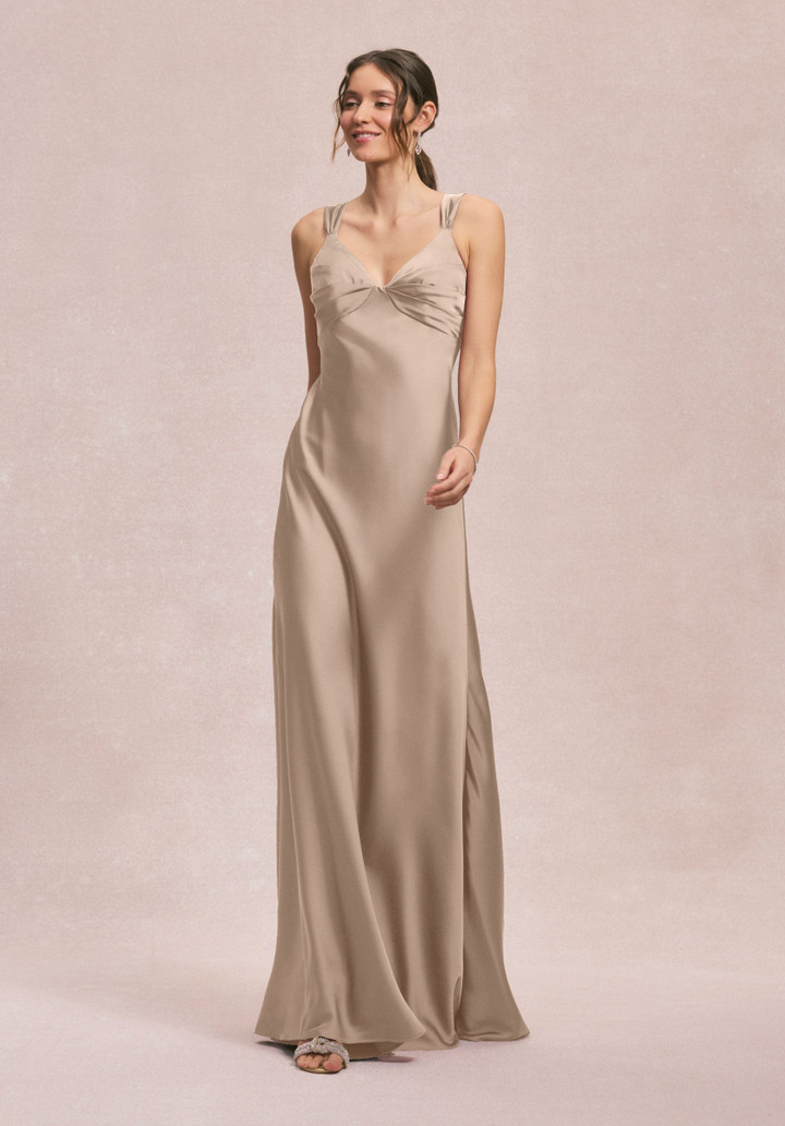 Morilee Bridesmaid 31245 Luxe Satin V-neck Sleeveless Dress