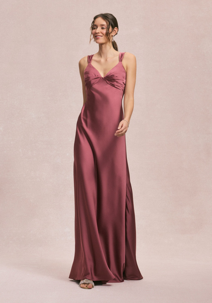 Morilee Bridesmaids 31245 Luxe Satin V-neck Sleeveless Dress