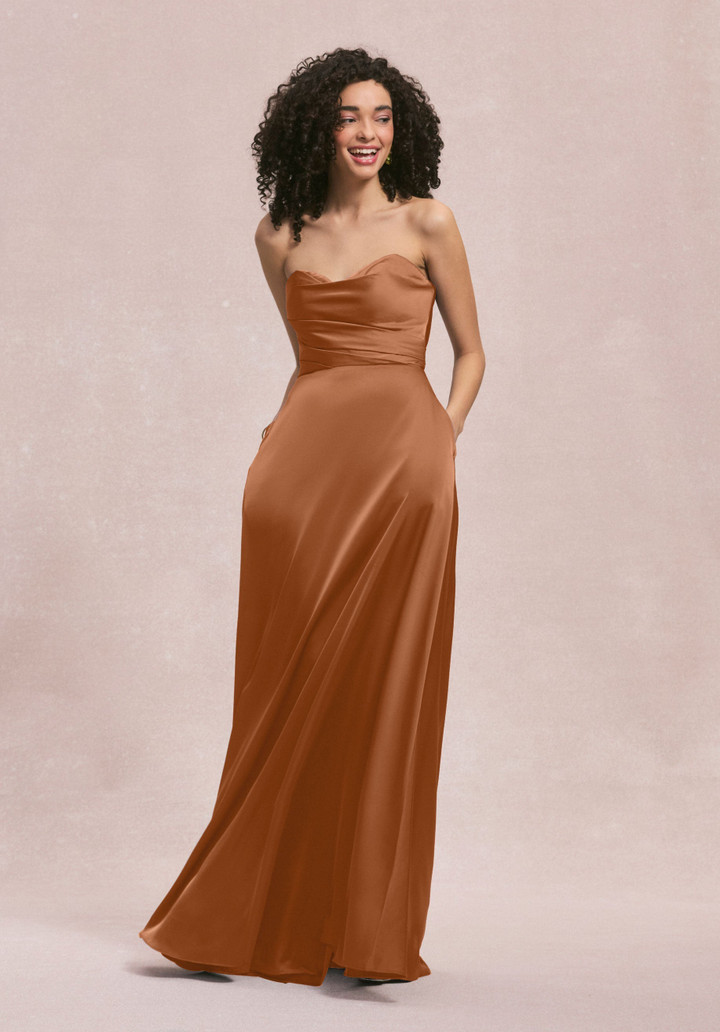 Morilee Bridesmaids 31251 Luxe Satin Strapless A-line Dress