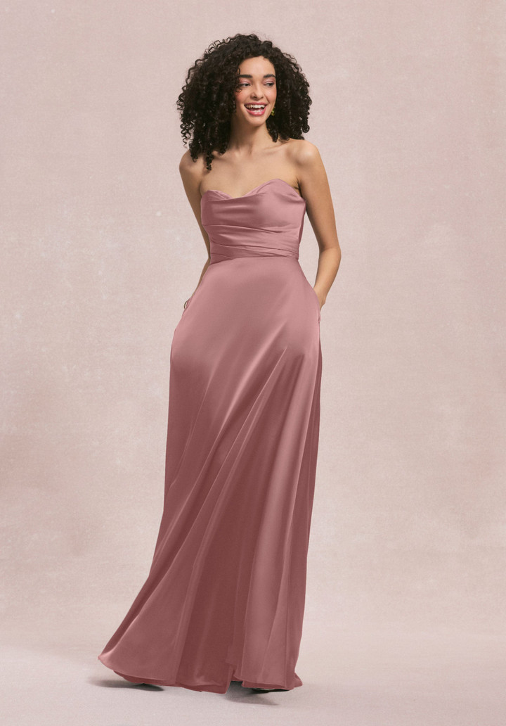 Morilee Bridesmaid 31251 Luxe Satin Strapless A-line Dress