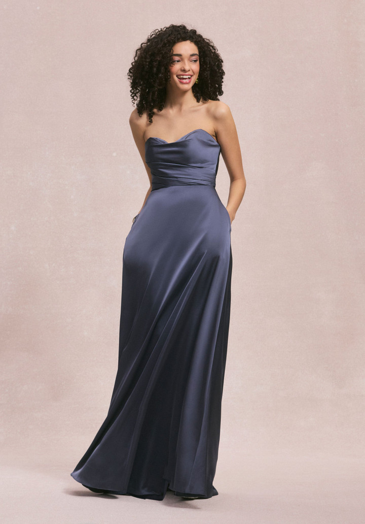 Morilee Bridesmaid 31251 Luxe Satin Strapless A-line Dress
