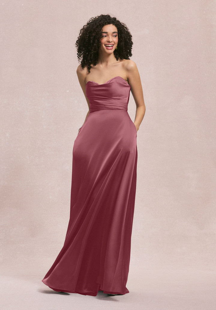 Morilee Bridesmaids 31251 Luxe Satin Strapless A-line Dress