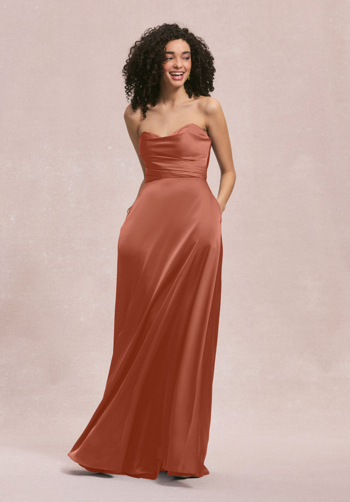 Morilee Bridesmaid 31251 Luxe Satin Strapless A-line Dress