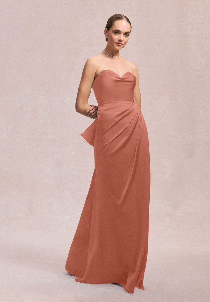 Morilee Bridesmaid 31252 Luxe Satin Strapless Sheath Dress