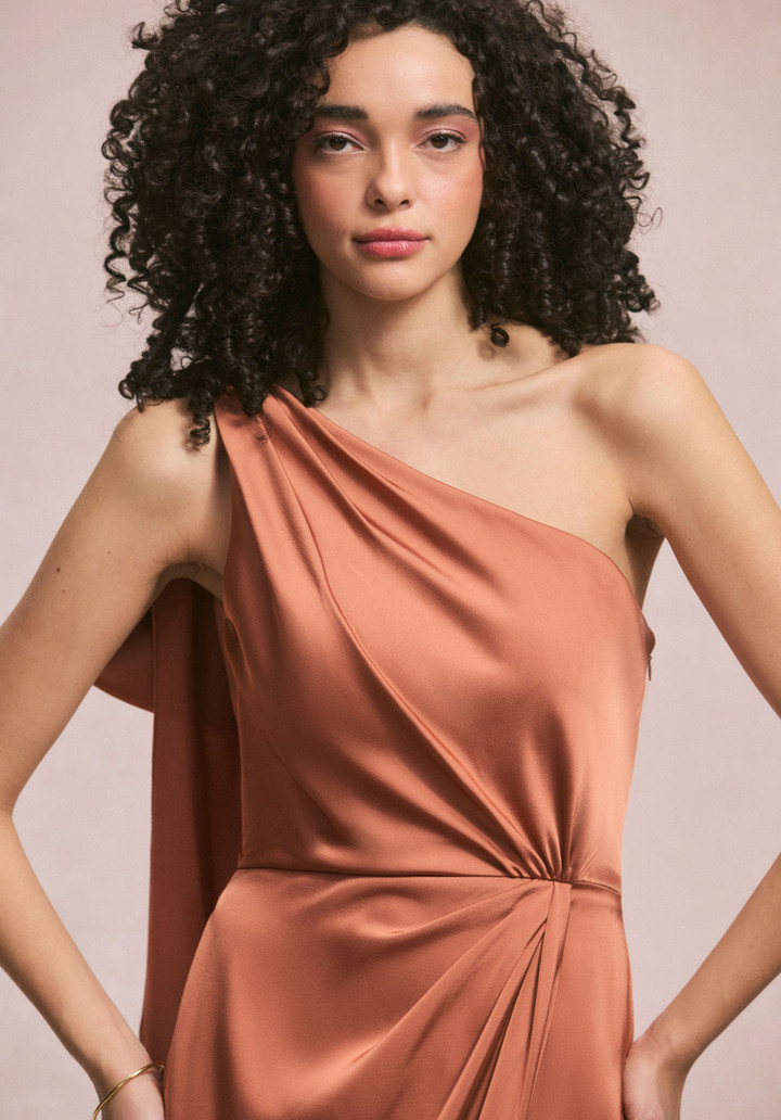 Morilee Bridesmaid 31253 Luxe Satin One Shoulder Long Dress
