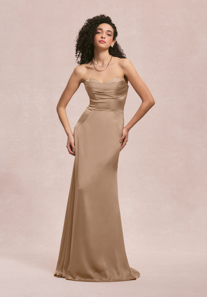 Morilee Bridesmaid 31259 Luxe Satin Strapless Sheath Dress