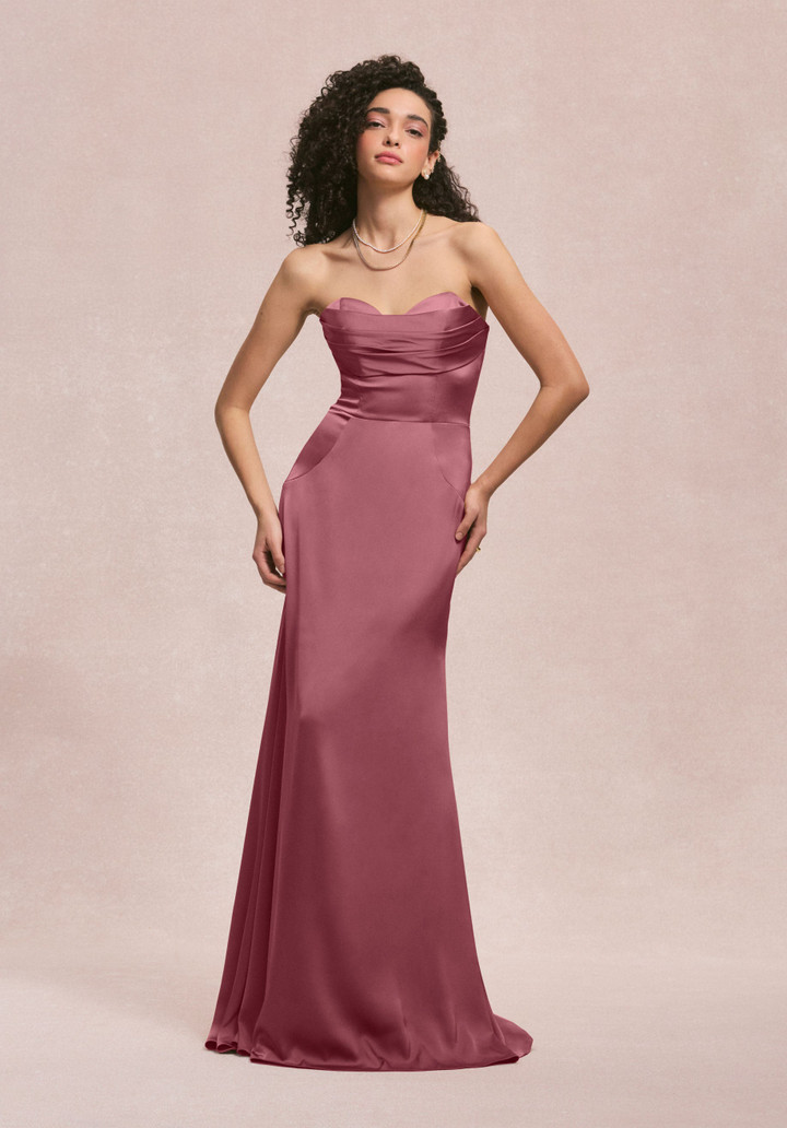 Morilee Bridesmaid 31259 Luxe Satin Strapless Sheath Dress