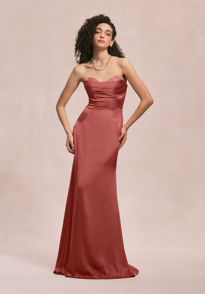 Morilee Bridesmaid 31259 Luxe Satin Strapless Sheath Dress