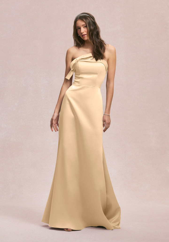 Morilee Bridesmaid 31246 Satin Cuffed Neck Strapless Dress