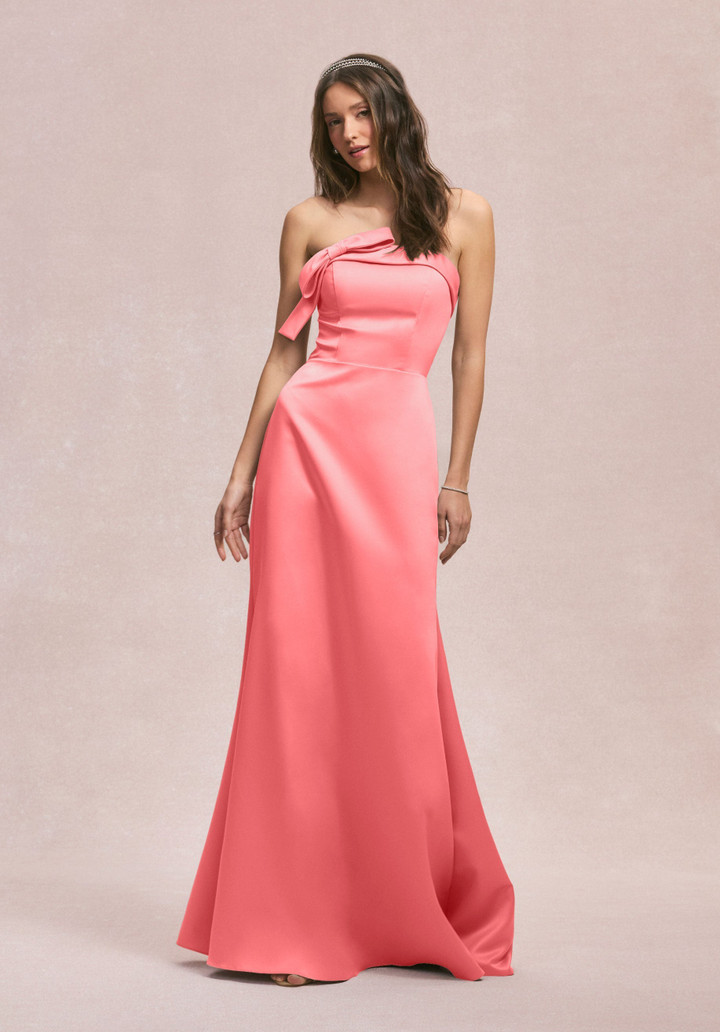 Morilee Bridesmaid 31246 Satin Cuffed Neck Strapless Dress
