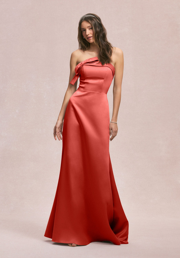 Morilee Bridesmaid 31246 Satin Cuffed Neck Strapless Dress