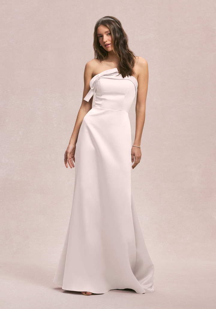 Morilee Bridesmaid 31246 Satin Cuffed Neck Strapless Dress