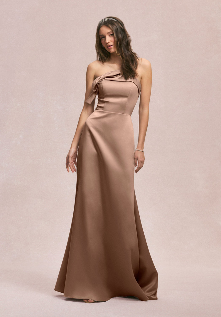 Morilee Bridesmaid 31246 Satin Cuffed Neck Strapless Dress