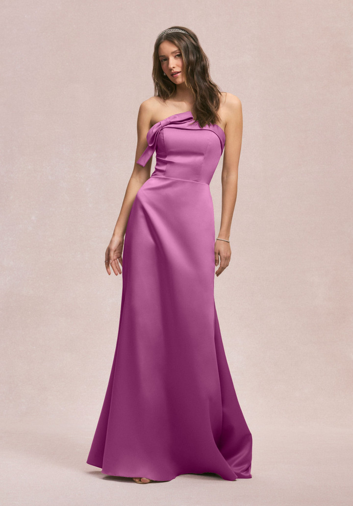 Morilee Bridesmaid 31246 Satin Cuffed Neck Strapless Dress