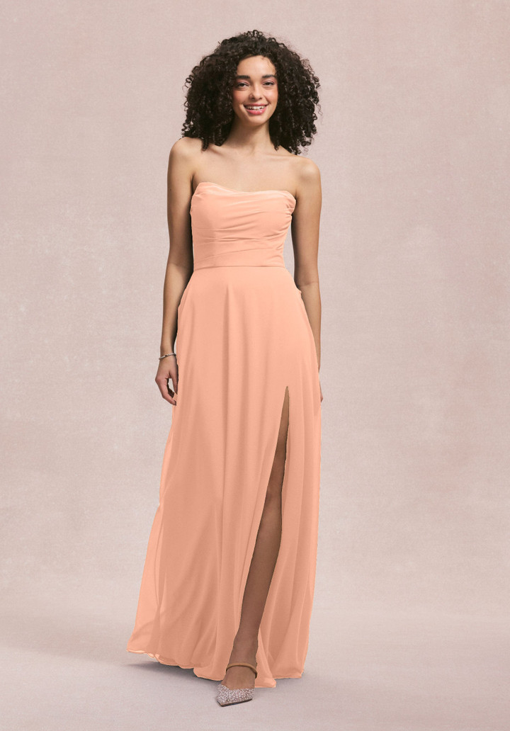 Morilee Bridesmaids 31250 Chiffon Scoop Neck Strapless Dress