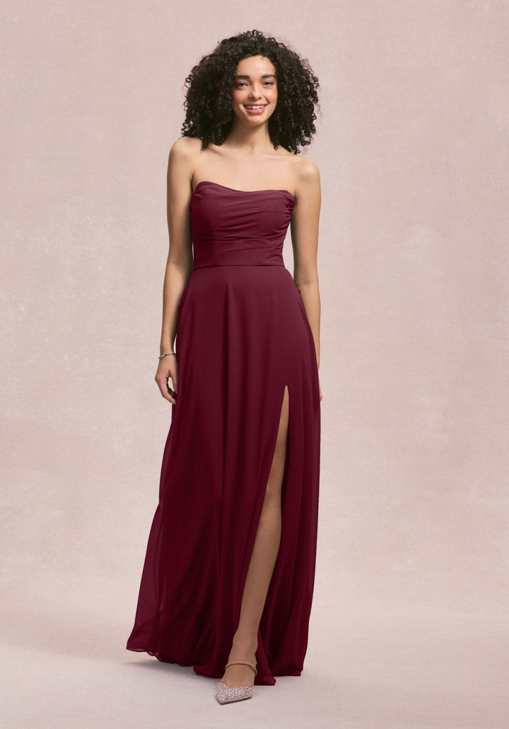 Morilee Bridesmaids 31250 Chiffon Scoop Neck Strapless Dress