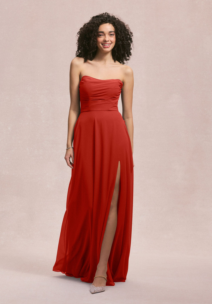 Morilee Bridesmaid 31250 Chiffon Scoop Neck Strapless Dress