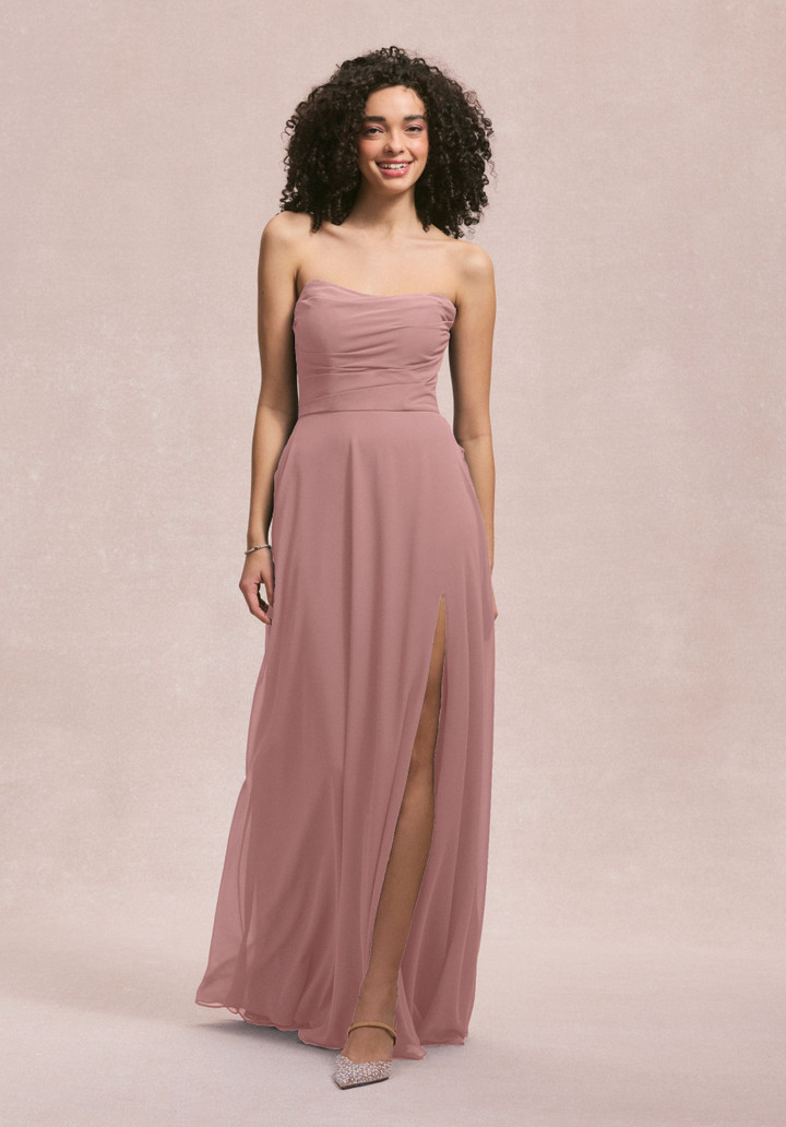 Morilee Bridesmaid 31250 Chiffon Scoop Neck Strapless Dress