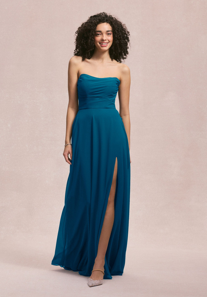 Morilee Bridesmaid 31250 Chiffon Scoop Neck Strapless Dress