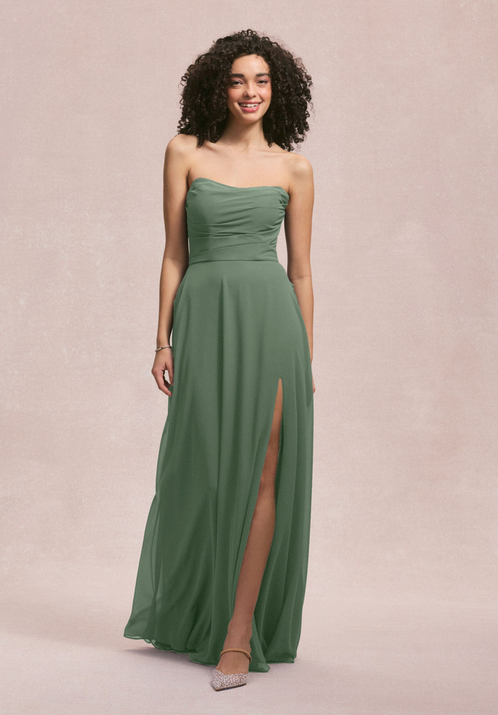 Morilee Bridesmaid 31250 Chiffon Scoop Neck Strapless Dress