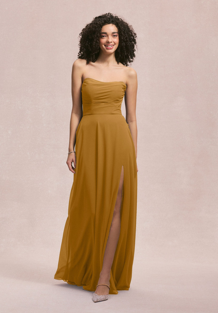 Morilee Bridesmaid 31250 Chiffon Scoop Neck Strapless Dress