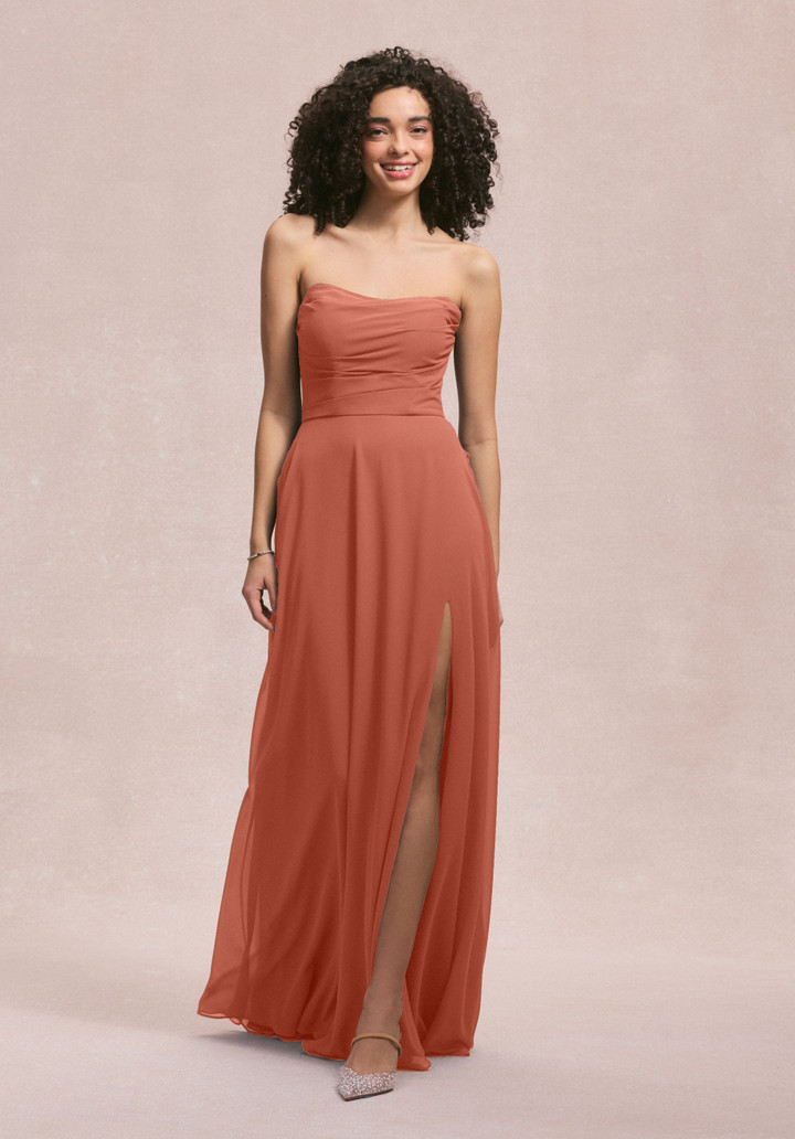 Morilee Bridesmaid 31250 Chiffon Scoop Neck Strapless Dress