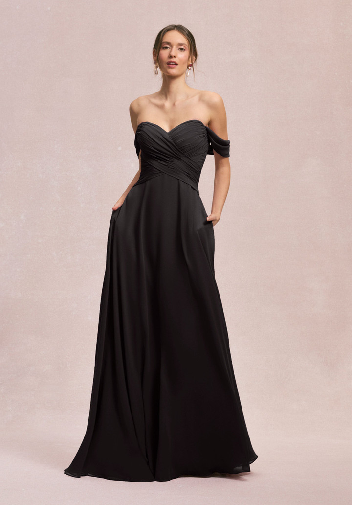 Morilee Bridesmaid 31248 Chiffon Off Shoulder A-line Dress