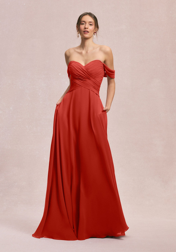 Morilee Bridesmaids 31248 Chiffon Off Shoulder A-line Dress