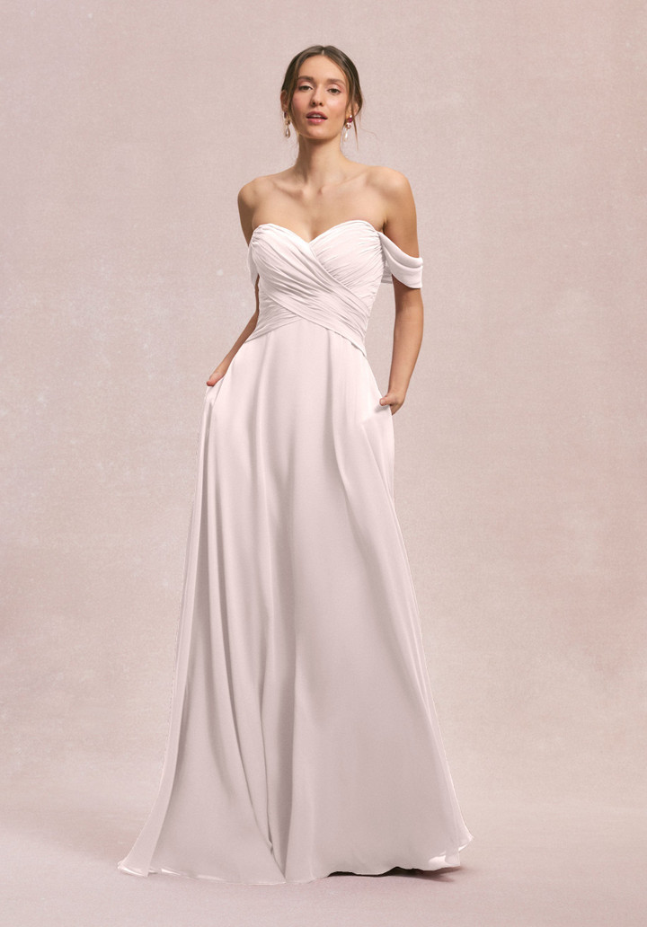 Morilee Bridesmaid 31248 Chiffon Off Shoulder A-line Dress